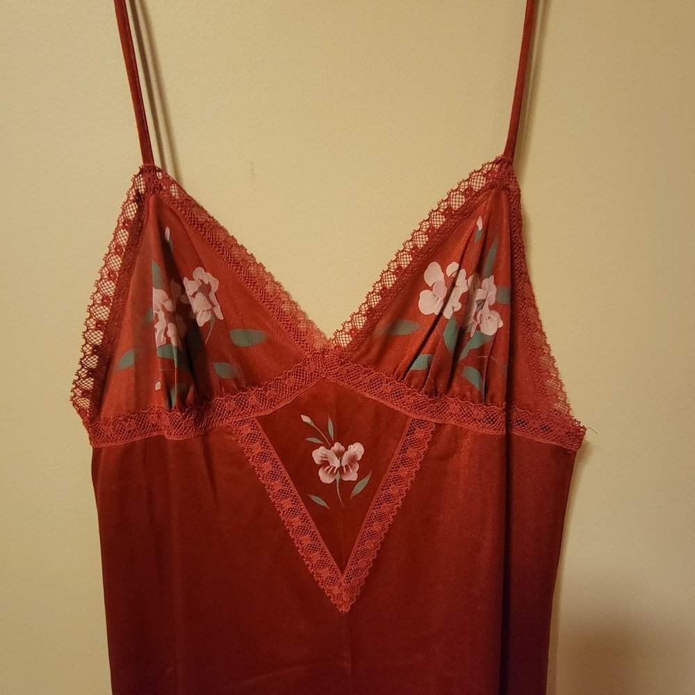 Vintage Red 'Sfantastic Saks Fifth Avenue Floral Slip Dress